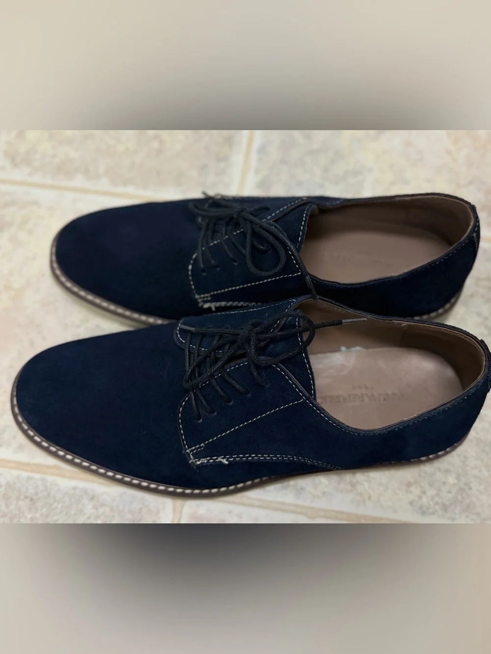 Banana Republic Navy Suede Derby with Tan Sole